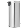 Poubelle à pédale NEWICON 30 l, résistant aux traces de doigts, acier mat, Brabantia