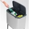 Poubelle à couvercle tactile BO 11 + 23 l, acier mat, Brabantia