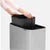 Poubelle à couvercle tactile BO 11 + 23 l, acier mat, Brabantia