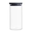 Bocal de rangement 1,1 l, avec couvercle gris, verre, Brabantia