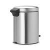 Poubelle à pédale NEWICON 5 l, résistant aux traces de doigts, acier mat, Brabantia