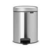 Poubelle à pédale NEWICON 5 l, résistant aux traces de doigts, acier mat, Brabantia