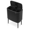 Poubelle à couvercle tactile BO 3 x 11 l, noir mat, Brabantia