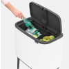Poubelle à couvercle tactile BO 11 + 23 l, blanc, Brabantia