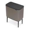 Poubelle à couvercle tactile BO 3 x 11 l, platine, Brabantia