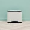 Poubelle à pédale BO 3 x 11 l, blanc, Brabantia