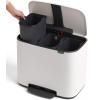 Poubelle à pédale BO 3 x 11 l, blanc, Brabantia