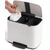 Poubelle à pédale BO 3 x 11 l, blanc, Brabantia
