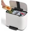 Poubelle à pédale BO 3 x 11 l, blanc, Brabantia