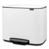 Poubelle à pédale BO 3 x 11 l, blanc, Brabantia