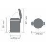 Poubelle à pédale NEWICON 5 l, platine, Brabantia