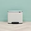 Poubelle à pédale BO 11 + 23 l, blanc, Brabantia