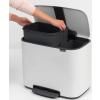 Poubelle à pédale BO 11 + 23 l, blanc, Brabantia