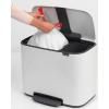 Poubelle à pédale BO 11 + 23 l, blanc, Brabantia