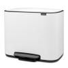 Poubelle à pédale BO 11 + 23 l, blanc, Brabantia