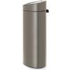 Poubelle à couvercle tactile TOUCH POUBELLE NEUF 23 + 10 l, platine, Brabantia