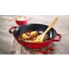 Wok 30 cm, avec couvercle en verre, cerise, fonte, Staub