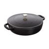 Faitout 28 cm, couvercle auto-obturant, noir, en fonte, Staub