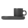 Tasse à espresso avec soucoupe PILAR, set de 2 pc, kaki, Blomus