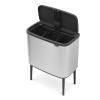 Poubelle à couvercle tactile BO 3 x 11 l, acier mat, Brabantia