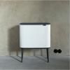 Poubelle à couvercle tactile BO 3 x 11 l, blanc, Brabantia