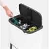 Poubelle à couvercle tactile BO 3 x 11 l, blanc, Brabantia
