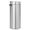 Poubelle à couvercle tactile TOUCH BIN NEW 30 l, résistant aux traces de doigts, acier mat, Brabantia