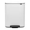 Poubelle à pédale BO 2 x 30 l, blanc, Brabantia