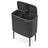 Poubelle à couvercle tactile BO 11 + 23 l, noir mat, Brabantia