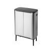 Poubelle à couvercle tactile BO 2 x 30 l, acier mat, Brabantia