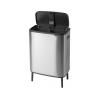 Poubelle à couvercle tactile BO 2 x 30 l, acier mat, Brabantia