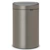 Poubelle à couvercle tactile TOUCH BIN NEW 40 l, platine, Brabantia