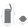 Poubelle à pédale NEWICON 30 l, gris minéral, Brabantia