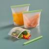Sac de conservation pour aliments réutilisable, set de 3 pc, vert, en silicone, Lékué