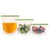 Sac de conservation pour aliments réutilisable, set de 3 pc, vert, en silicone, Lékué