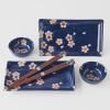 Set pour sushi avec baguettes NAVY WITH PINK SAKURA, 4 pièces, MIJ