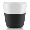Tasse à espresso 80 ml, set de 2 pc, avec couvercle en silicone, noir de carbone, Eva Solo