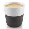 Tasse à espresso 80 ml, set de 2 pc, avec couvercle en silicone, noir de carbone, Eva Solo