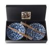 Bol BLUE PLUM , set de 2 pièces, 500 ml, avec baguettes, MIJ