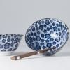 Bol BLUE PLUM , set de 2 pièces, 500 ml, avec baguettes, MIJ