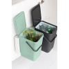 Poubelle encastrable SORT & GO 2 x 16 l, gris/vert, Brabantia