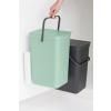 Poubelle encastrable SORT & GO 2 x 16 l, gris/vert, Brabantia