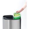 Poubelle à couvercle tactile TOUCH BIN NEW 23 + 10 l, acier mat, Brabantia