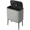 Poubelle à couvercle tactile BO TOUCH BIN 3 x 11 l, gris minéral, Brabantia