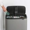 Poubelle à couvercle tactile BO TOUCH BIN 3 x 11 l, gris minéral, Brabantia