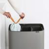 Poubelle à couvercle tactile BO TOUCH BIN 3 x 11 l, gris minéral, Brabantia