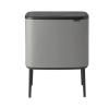 Poubelle à couvercle tactile BO TOUCH BIN 3 x 11 l, gris minéral, Brabantia