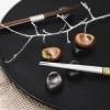 Galet repose-couteaux FINE DOTS, glaçure brune, porcelaine, MIJ