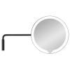 Miroir de maquillage MODO LED, montage mural, grossissement 5 fois, noir, Blomus