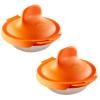 Pocheuse à oeufs, set de 2 pc, orange, silicone, Lékuké
